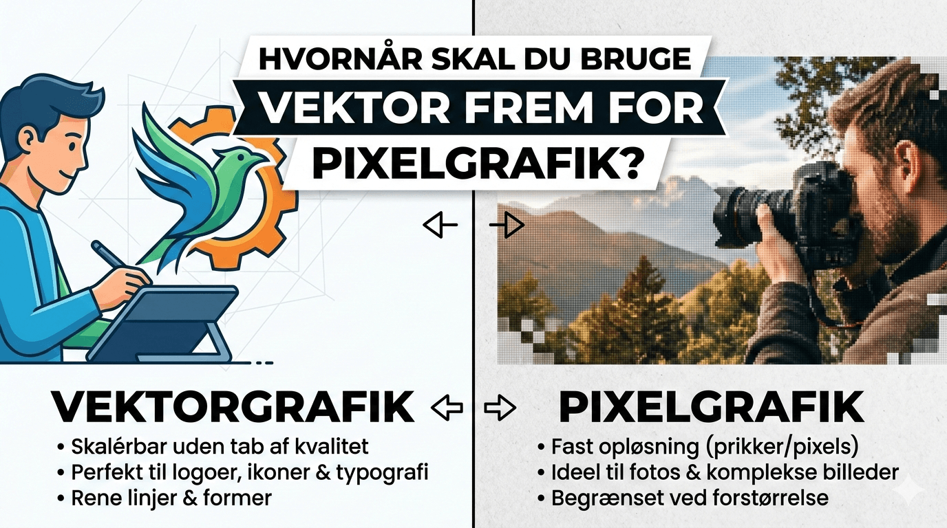 When should you use vector rather than pixel graphics?